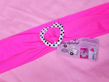 Load image into Gallery viewer, Hot pink polka dot heart stretch belt size 2X 3X fairy spank kei