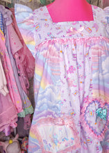 Load image into Gallery viewer, Pastel rainbow 90&#39;s carousel collage spank kei paneled 80s nightie dress size M