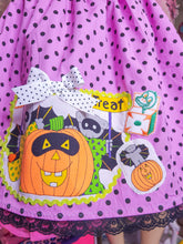 Load image into Gallery viewer, Purple/black polka dot Halloween Spank kei skirt size M