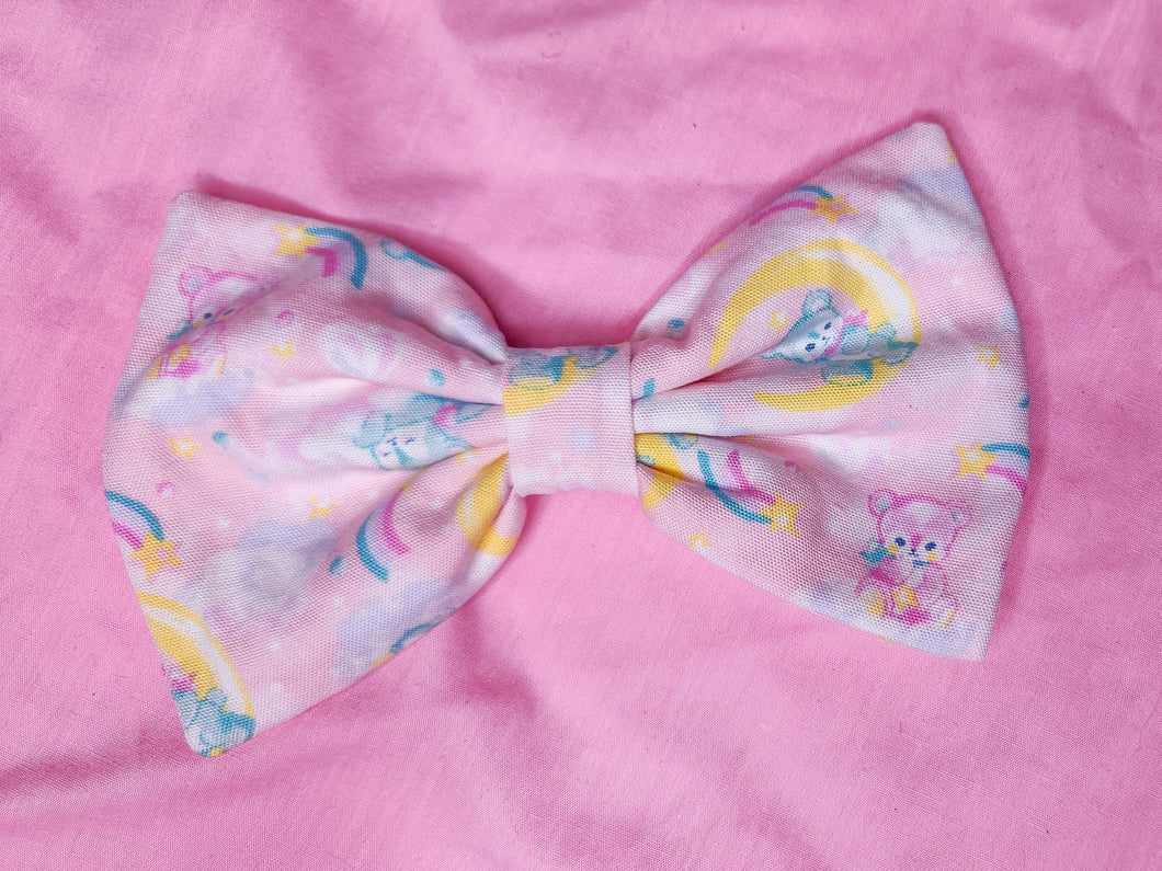 Pink retro teddy bear pastel sweet lolita hair bow