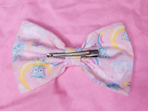 Pink retro teddy bear pastel sweet lolita hair bow