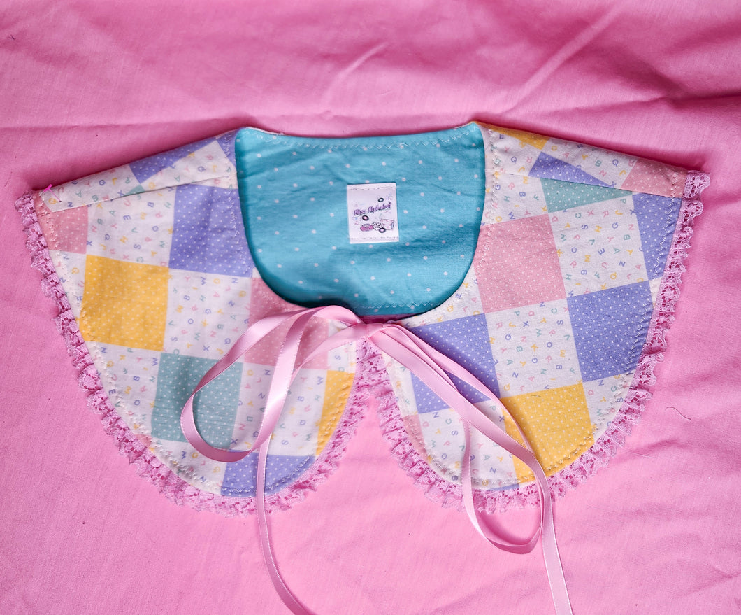 Pastel patchwork alphabet fairy spank kei detachable collar