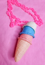 Load image into Gallery viewer, Triple scoop kawaii ice cream cone necklace, kidcore Harajuku J-fashion