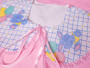 Pastel 90's heart balloon grid print fairy spank kei detachable collar