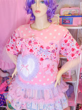 Load image into Gallery viewer, Pink dot lovecore spank kei maximalist boxy top, size XL