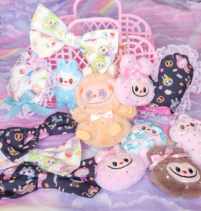 Labubu party heart plush bag charm, key chain trinket