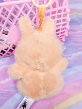 Load image into Gallery viewer, Tan Labubu full body crystal bling plush bag charm, key chain trinket Lafufu