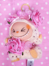 Load image into Gallery viewer, Ivory Labubu plush key chain trinket, Hime gyaru bling lafufu