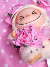 Load image into Gallery viewer, Ivory Labubu plush key chain trinket, Hime gyaru bling lafufu