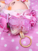 Load image into Gallery viewer, Ivory Labubu plush key chain trinket, Hime gyaru bling lafufu
