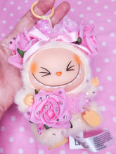 Load image into Gallery viewer, Ivory Labubu plush key chain trinket, Hime gyaru bling lafufu