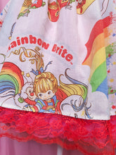 Load image into Gallery viewer, Rainbow Brite upcycled fairy spank kei skirt, 80&#39;s size small medium