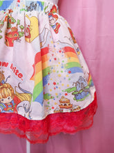 Load image into Gallery viewer, Rainbow Brite upcycled fairy spank kei skirt, 80&#39;s size small medium