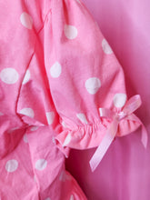 Load image into Gallery viewer, Heart cake polka dot cutsew ruffle blouse, pink lovecore size L