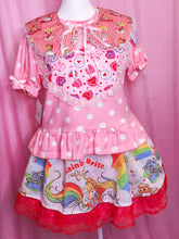 Load image into Gallery viewer, Rainbow Brite upcycled fairy spank kei skirt, 80&#39;s size small medium