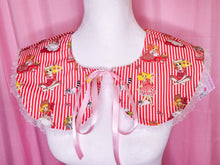 Load image into Gallery viewer, Candy Candy red striped detachable collar, iridescent lace, showa era