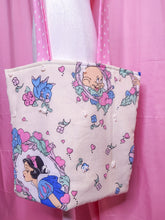 Load image into Gallery viewer, Snow White upcycled quilted tote bag, fairy spank kei