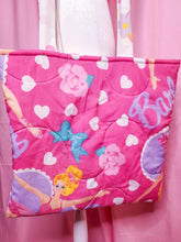 Load image into Gallery viewer, 90&#39;s ballerina doll upcycled quilted tote bag, fairy spank kei