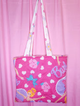 Load image into Gallery viewer, 90&#39;s ballerina doll upcycled quilted tote bag, fairy spank kei