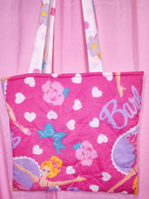 Load image into Gallery viewer, 90&#39;s ballerina doll upcycled quilted tote bag, fairy spank kei