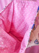 Load image into Gallery viewer, Snow White upcycled quilted tote bag, fairy spank kei