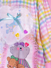 Load image into Gallery viewer, Rainbow gingham collage crop top, fairy spank kei size XL