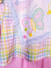 Load image into Gallery viewer, Rainbow gingham collage crop top, fairy spank kei size XL
