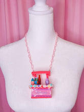 Load image into Gallery viewer, Pink/red frosted snack stand necklace, fairy spank kei decora
