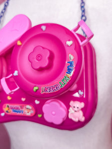 Magenta oversized Kandi stove necklace, fairy spank kei decora