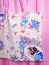 Load image into Gallery viewer, White magical girl moon wand bag charm key chain trinket, light-up decora rave