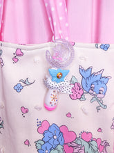 Load image into Gallery viewer, White magical girl moon wand bag charm key chain trinket, light-up decora rave