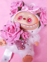 Load image into Gallery viewer, Pink Labubu plush key chain trinket, Hime gyaru bling lafufu