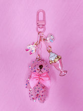 Load image into Gallery viewer, Pink teddy bear bling key chain trinket, rhinestone bag charm y2K sweet lolita Hime gyaru