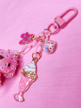 Load image into Gallery viewer, Pink teddy bear bling key chain trinket, rhinestone bag charm y2K sweet lolita Hime gyaru