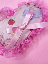 Load image into Gallery viewer, Lolita bunny plush heart key chain trinket, Hime gyaru bag charm