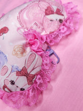 Load image into Gallery viewer, Lolita bunny plush heart key chain trinket, Hime gyaru bag charm