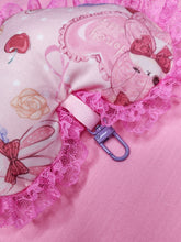 Load image into Gallery viewer, Lolita bunny plush heart key chain trinket, Hime gyaru bag charm