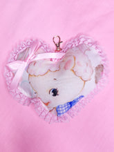 Load image into Gallery viewer, Retro lamb plush heart key chain trinket, sweet lolita bag charm