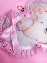 Load image into Gallery viewer, Retro lamb plush heart key chain trinket, sweet lolita bag charm