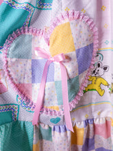 Load image into Gallery viewer, Patchwork polka dot jumper skirt, fairy spank kei size XL