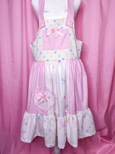 Ballet slipper polka dot jumper skirt, pastel heart fairy spank kei size Large