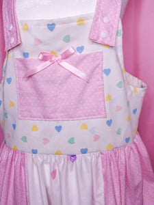 Ballet slipper polka dot jumper skirt, pastel heart fairy spank kei size Large