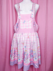 Pink sweet lolita jumper skirt, teddy bear bunny tea party size Medium