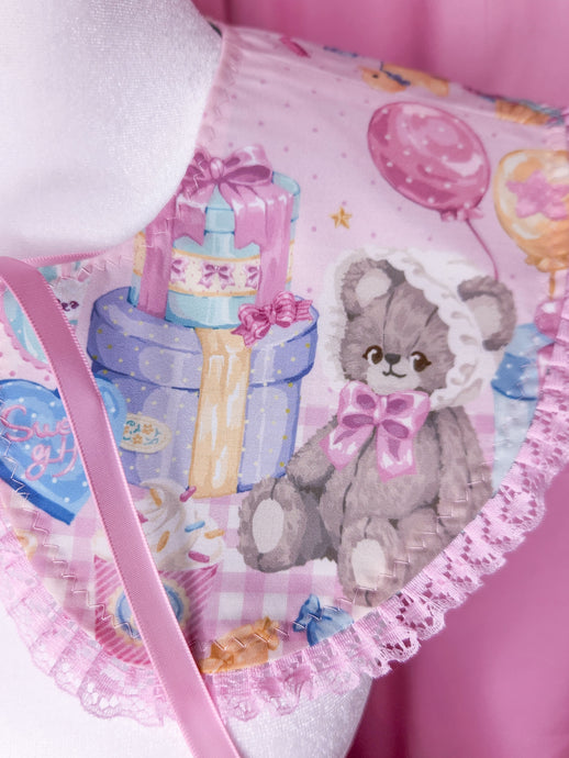 Teddy bear party detachable collar, fairy spank kei sweet lolita