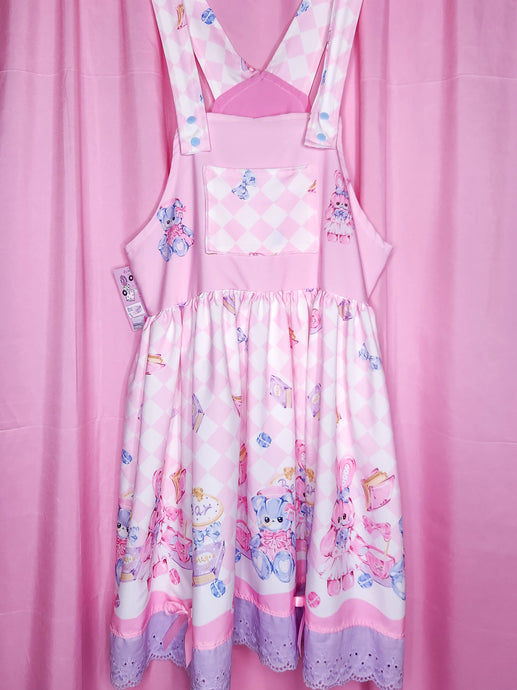 Pink sweet lolita jumper skirt, teddy bear bunny tea party size Medium
