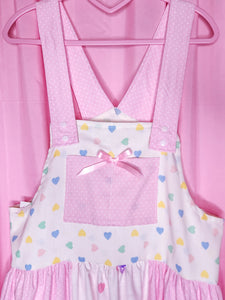 Ballet slipper polka dot jumper skirt, pastel heart fairy spank kei size Large