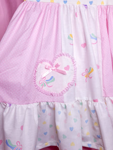 Ballet slipper polka dot jumper skirt, pastel heart fairy spank kei size Large