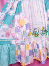 Load image into Gallery viewer, Patchwork polka dot jumper skirt, fairy spank kei size XL