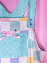 Load image into Gallery viewer, Patchwork polka dot jumper skirt, fairy spank kei size XL