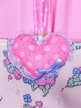 Load image into Gallery viewer, 90s memphis plush heart key chain trinket, spank kei bag charm